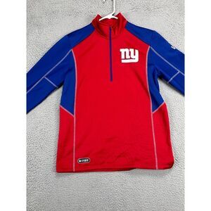 New York Giants Sweatshirt Men Medium Red Quarter Zip Football NFL New‎ Era